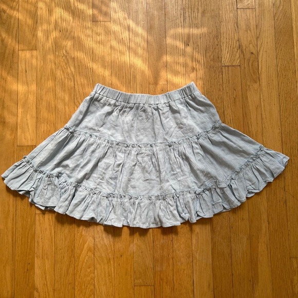 Princess Polly Dresses & Skirts - Princess Polly Light blue ruffle mini skirt with elastic waistband, Women's 6